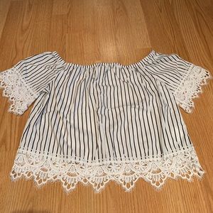 Striped crotchet top